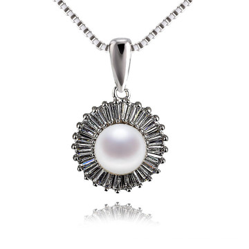 Bijoux en perles de perles d&#39;eau douce en perles de zircon brillantes